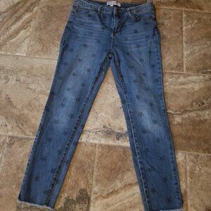 Velvet Heart Star Print Mid Rise Skinny Ankle Jeans